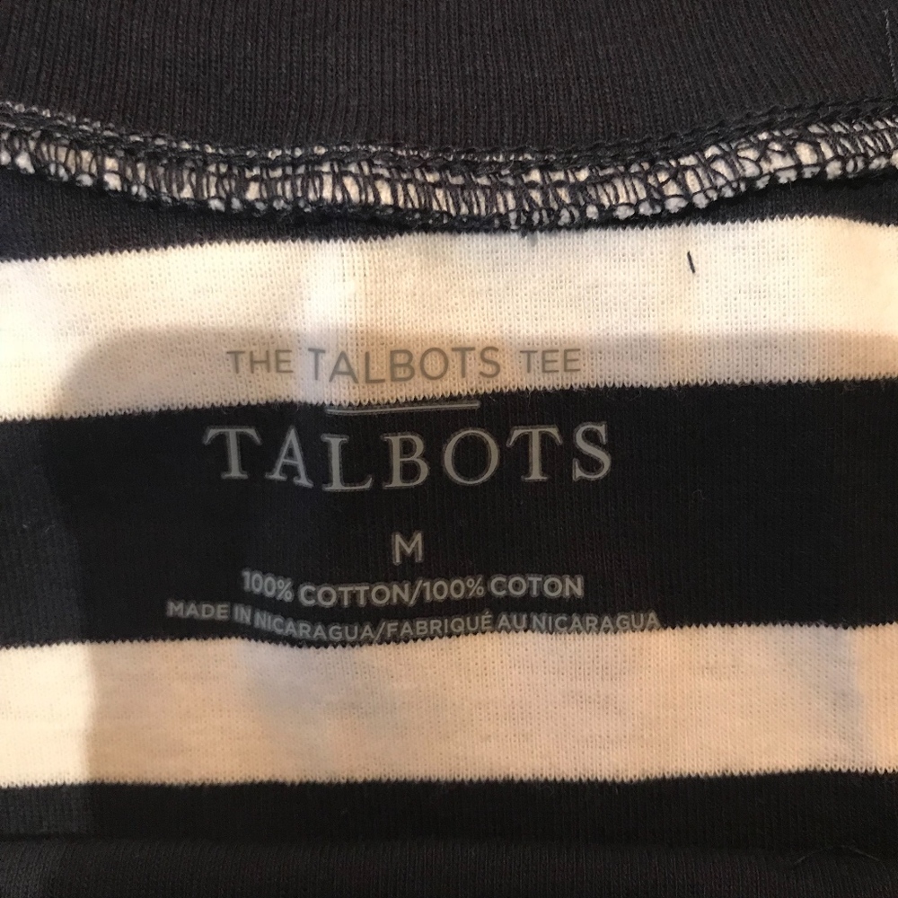 NWT Talbots Stripe Double-Scoop Neck Tee - Picture 5 of 6